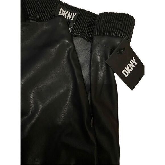 Nwt DKNY Pleather High Waisted Pants Gothic Motorcycle Punk Grunge - Picture 7 of 14